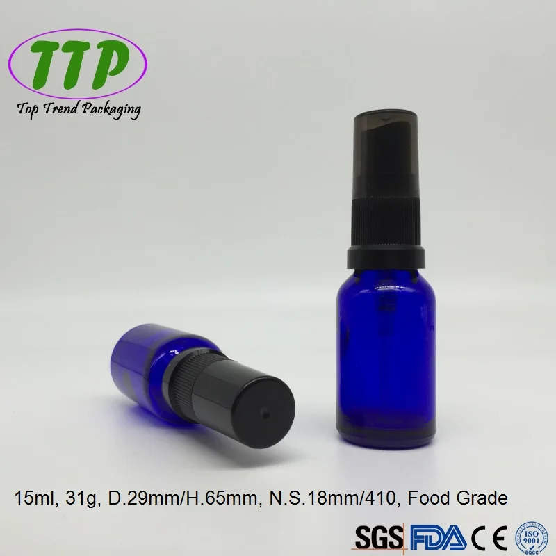 15ml Blue Glass Spray Bottle for Essential Oil, Guangzhou Factory
