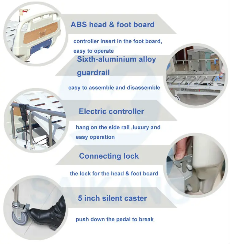 Sk004 Adjustable Metal Electric Remote Control Motorized Hospital