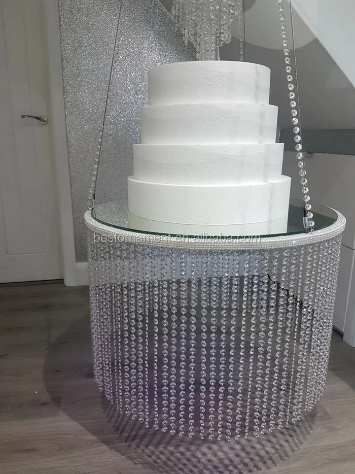 Suspended crystal acrylic hanging cake stand, swing wedding cake stand