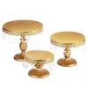 Metal Dessert Display Antique Cake Stand Round Cupcake Stands with Pendants and Beads