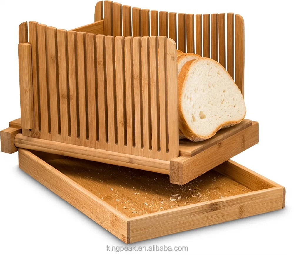 Hot Sale Wooden Manual Bread Slicer Bamboo Foldable Bread Slicer With