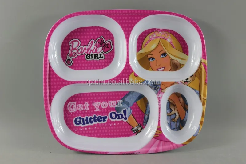 100% Mealmine 4 Divide Plate, Melamine Dinner Plate For Kids