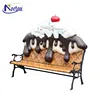 shopping mall resin craft fiberglass ice cream chair and table for decoration NT-FS216D