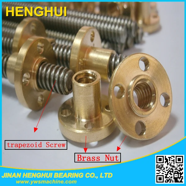 Tr28x5 Lead Screw Bearing Trapezoidal Thread And Brass Nut Buy Tr28x5