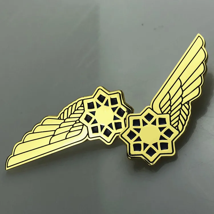 Custom Made Pilot Wings Pin Badge Metal Logo Brooch Gold Pin Buy Gold