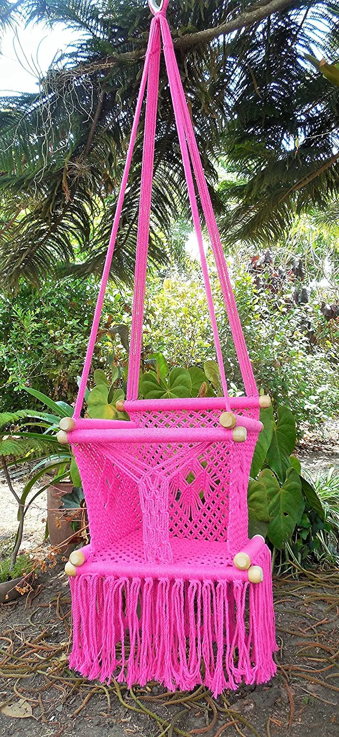 Pink Baby Swing Chair Find Deals On Get Quotations Baby Hanging Chair Handmade Macrame Cotton Pink Indoor Outdoor Swing