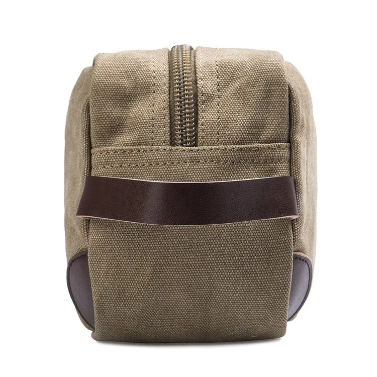 Ct867 Cotton Canvas Leather Mens Toiletry Bag Travel Bag - Buy Toiletry 