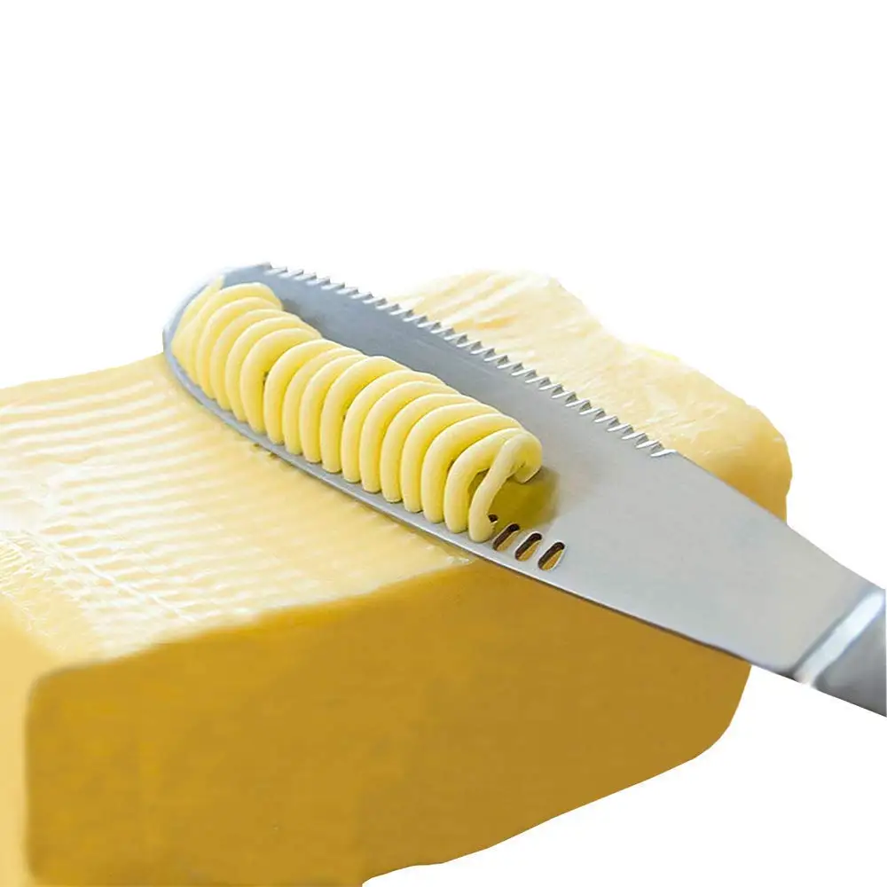 Buy Stainless Steel Butter Spreader Knife 3 in 1 Curler, Spreader and Slicer Butter Knife with