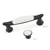 Country Style Kitchen Zinc Drawer Pulls Knob Door Handles Black White Ceramic Cabinet handle and knobs