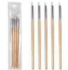 QUEEN FINGERS 1Set 5 pcs Natural Wood cheap bulk Silicone Paint Brush with 5 Different White Silicone Tips Silicone Nail Tool