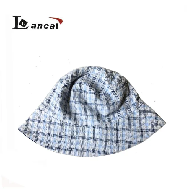 high quality boys checked cotton reversible bucket hat, fishman