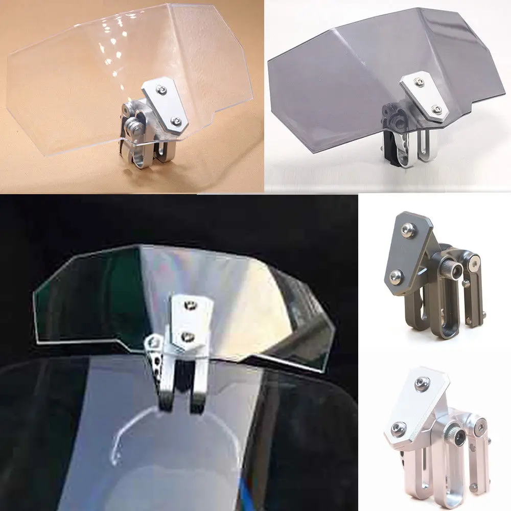 Universal Motorcycle Adjustable Clip-On Windshield Extension Spoiler Windscreen Universal Motorcycle Adjustable Clip-On Windshield Extension Spoiler Windscreen