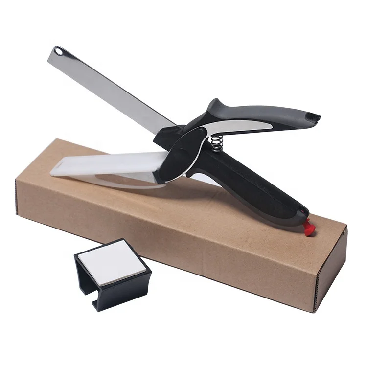 
Multifunction Fruit Vegetable Cutter Kitchenware 2-in-1 Scissors Knife Mini Cutting Board Clever Cutter Smart Cutter 