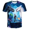 2019 Pocket Toothless T-shirt Men Cute Tops Train Dragon Cartoon Tees 3D digital sublimation T Shirt Summer Cotton Tshirt