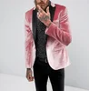 Factory custom high quality mens Super skinny fit peaked lapels velvet blazer jacket