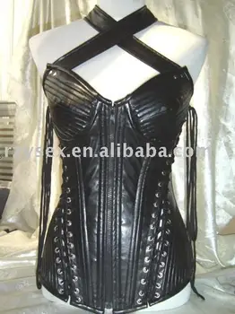 leather corset bodysuit