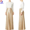 Latest sparkling design woman clothing bead sequin wedding long high waist skirts