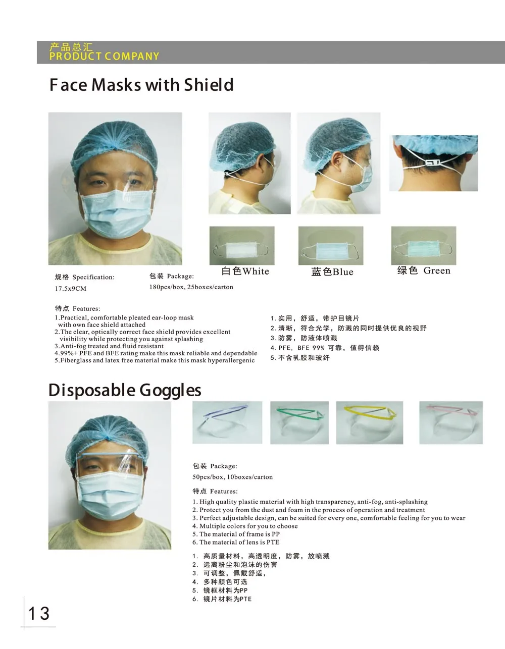 Face Masks With Shield For Medical Use /surgical Face Mask