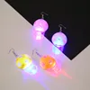 Fashion Charm Colorful LED Flashing Earring Creative Luminous Baseball Cap Football Shape Drop Earrings For Night Party Jewelry
