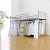 High quality bedroom furniture student activity pipe metal modern japan adult loft bed with multifunction usb led light