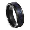 Blue Carbon Fiber Inlay with Black Celtic Dragon Pattern Tungsten Carbide Ring For Men