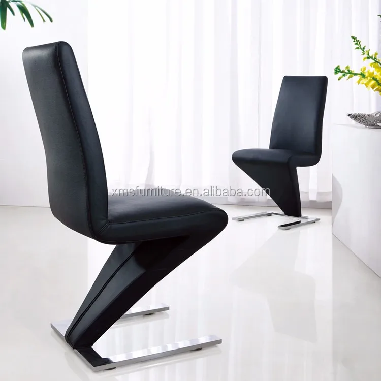 Popular Cheap Pu Leather Cover Chromed Z Shape Living Room Dining