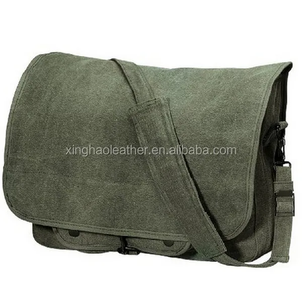 Vintage Heavy Duty Canvas Tool Bag Military Whole Waxed Shoulder For Men Paratrooper
