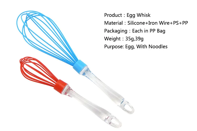 PS and PP Handle Kitchen 2Pcs Egg Whisk