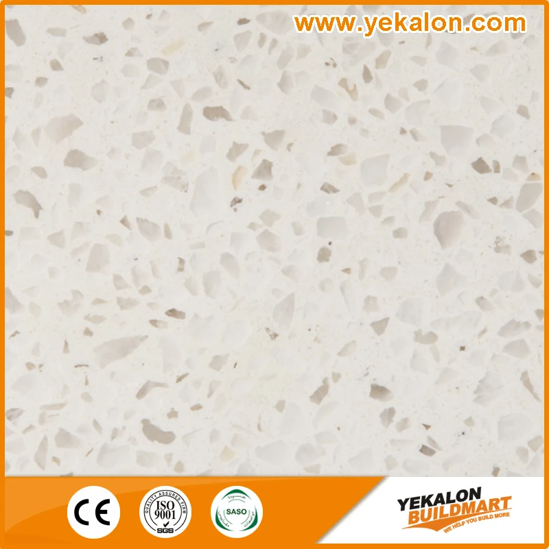 Yekalon White Mirror Fleck Quartz Stone Countertop,Sparkle Quartz Stone
