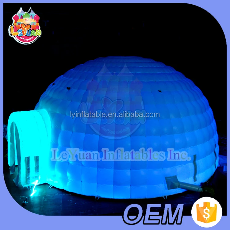 Large commercial used inflatable white inflatable dome tent / inflatable party bubble tent / air igloo for sale with LED light