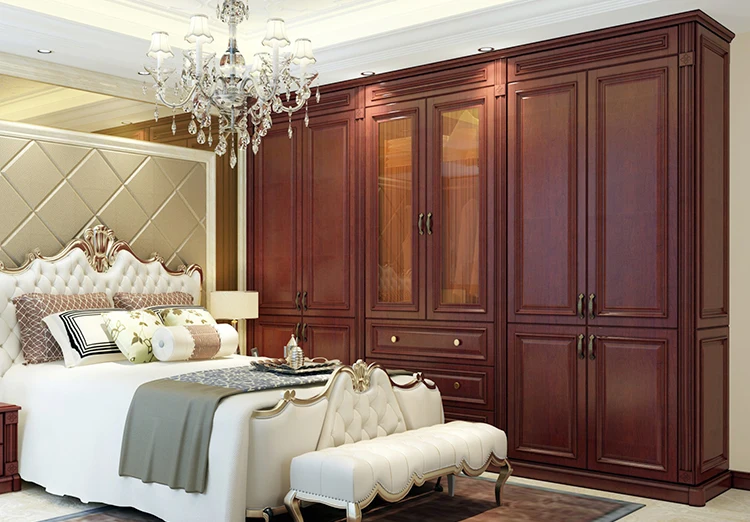 French style Bedroom Furniture particle board PVC Door Wardrobe