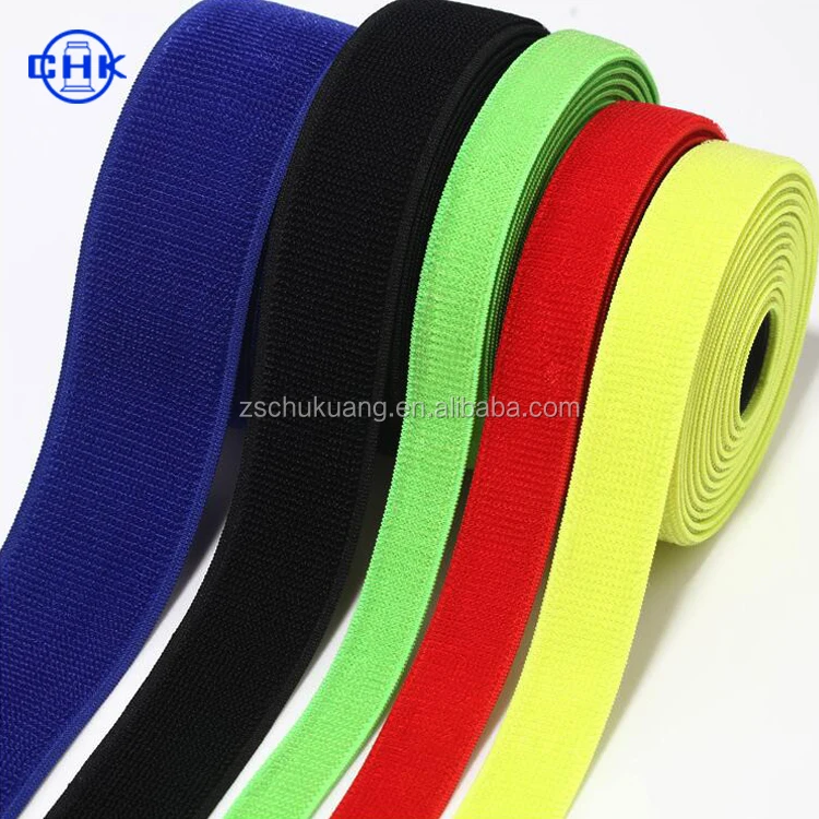 Knitted Colorful Recyclable Velour Hook And Loop Cable Tie Fastener