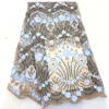 Beautifical tulle luxury african lace fabrics 2019 nigerian sky blue lace sequins ML43N61