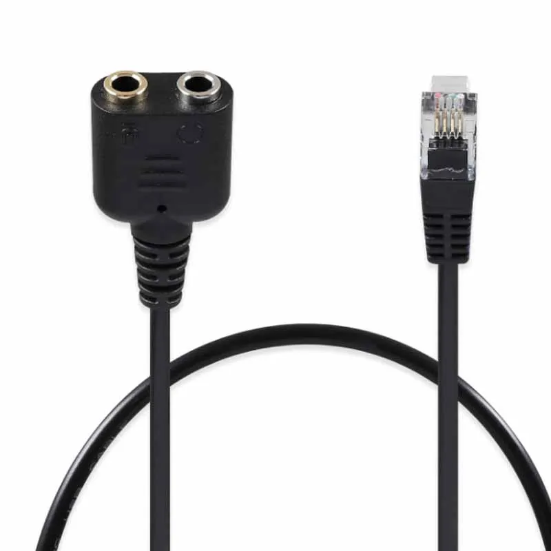 20cm Rj11 To Dual 3.5mm Headphone Female Converter Adapter Audio Cable