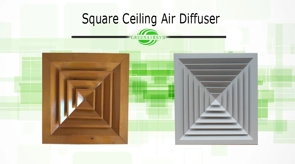 Decorative Multi Directional Square Wood Air Vent Ceiling Diffuser