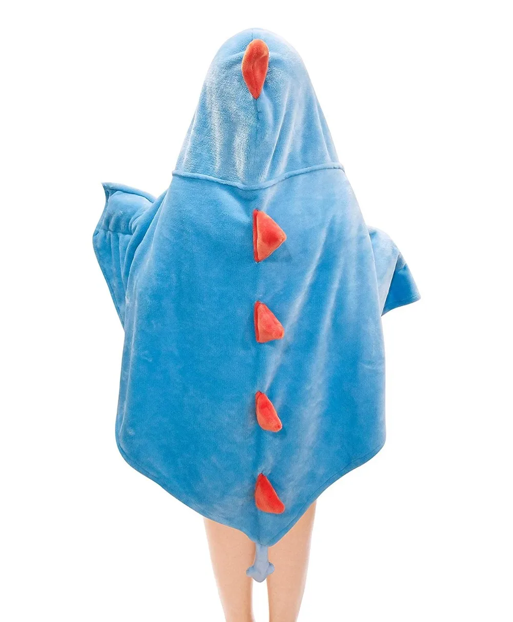 Dinosaur Hooded Blanket For Kids,3d Toddler Wearable Animal Snuggie