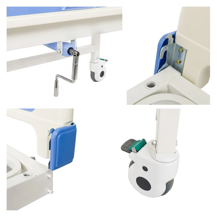 Hot sales ABS one manual nursing bed single crank hospital flower bed