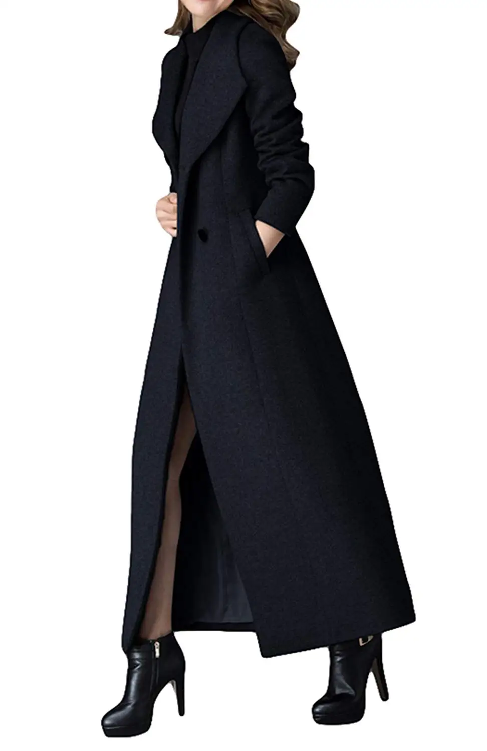 black cashmere coat womens