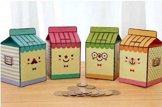 Lucu kartun desain kertas kerajinan  kotak  uang untuk anak 