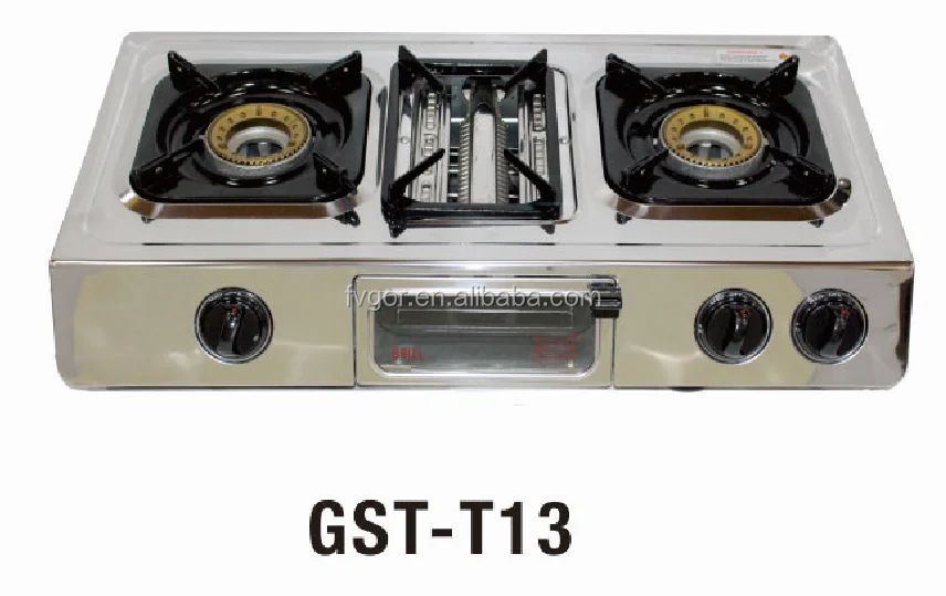 Gstt13 3 Burner Gas Hob With Bbq Grill Gas Cooker Prices Buy Bbq Grill,3 Burner Gas Hob,Gas
