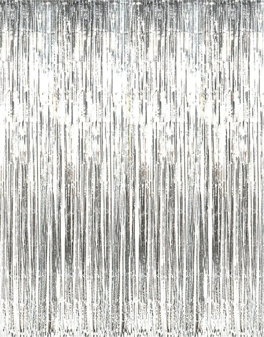 1-2M Self Adhesive Foil Fringe Tinsel Shimmer Curtain Happy Birthday Party Nice 