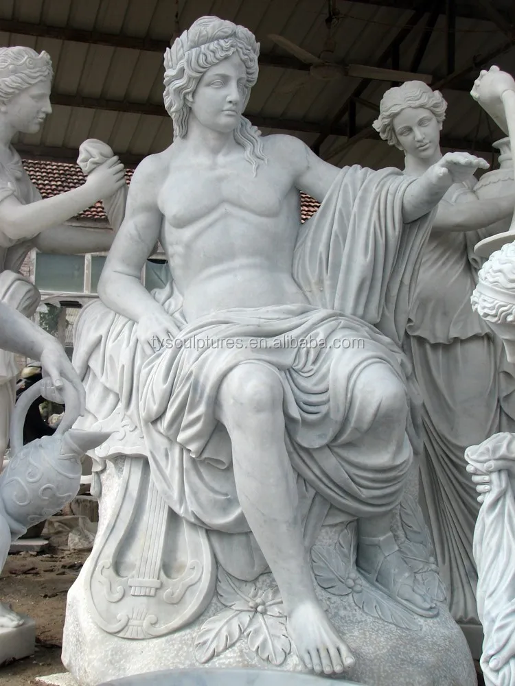 Europe Style Classic Greece Figure Statue Stone Marble Figure Apollo