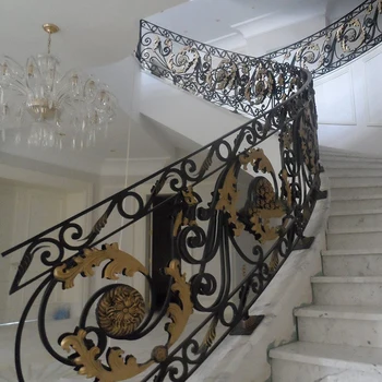 Customized Pattern Interior Wrought Iron Stair Railing Customized Pattern Interior Wrought Iron Stair Railing