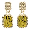 Fashion Metallic Sequins Snake Dangle Hoop Earrings Geometric Leopard Design Women Girls Drop Earrings Jewelry Studs