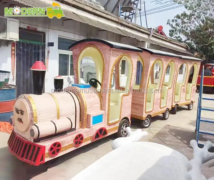 Attractive outdoor theme park mall children electric tourist trackless train