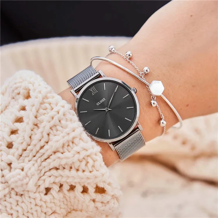 Simple dial stainless steel back water resistant japanese quartz movement watches for women 2019