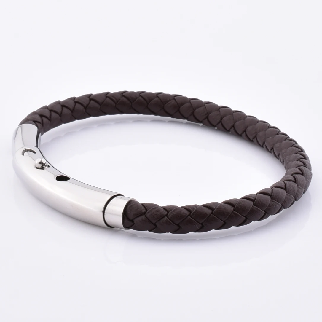 Classic Design Handmade Adjustable Black Leather Bracelet With ...