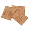 Fashion Design Custom Brand Name Logo Embossed PU Faux Leather Labels and Patches for Jeans and Sofa