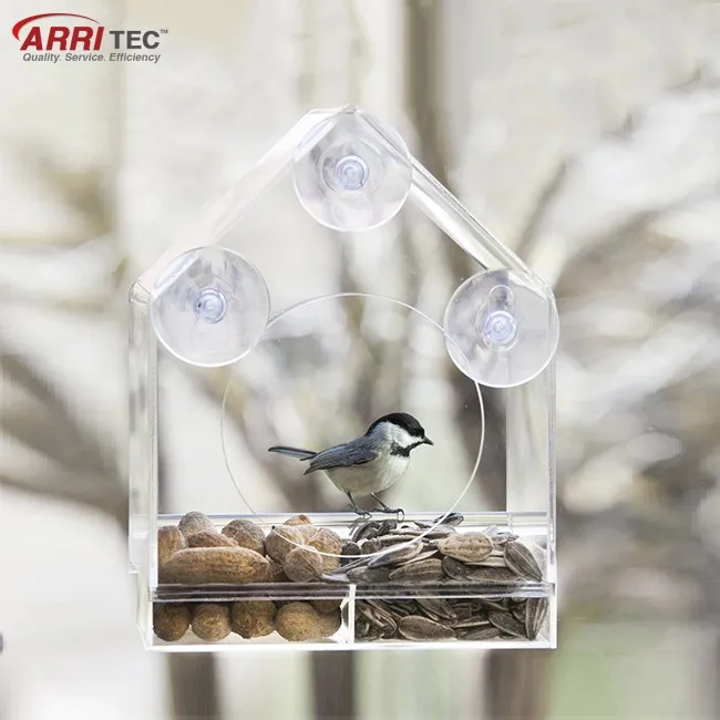 House Shaped Plexiglass Acrylic Window Plastic Bird Feeder Clearwindows Bird Feeder Buy