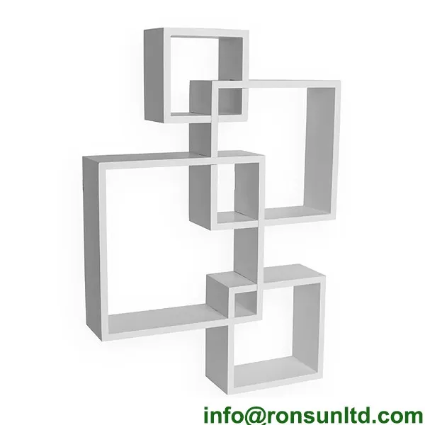 Mdf Wall Decor Hanging Shelf Cube Trendy Geometric Floating Shelves In